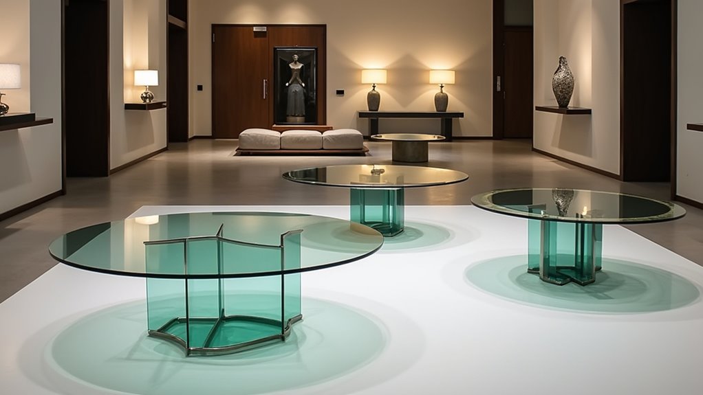 elegant glass coffee tables