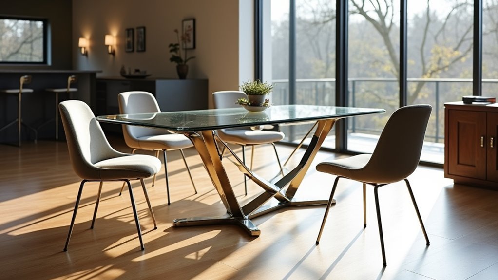 elegant glass metal tables