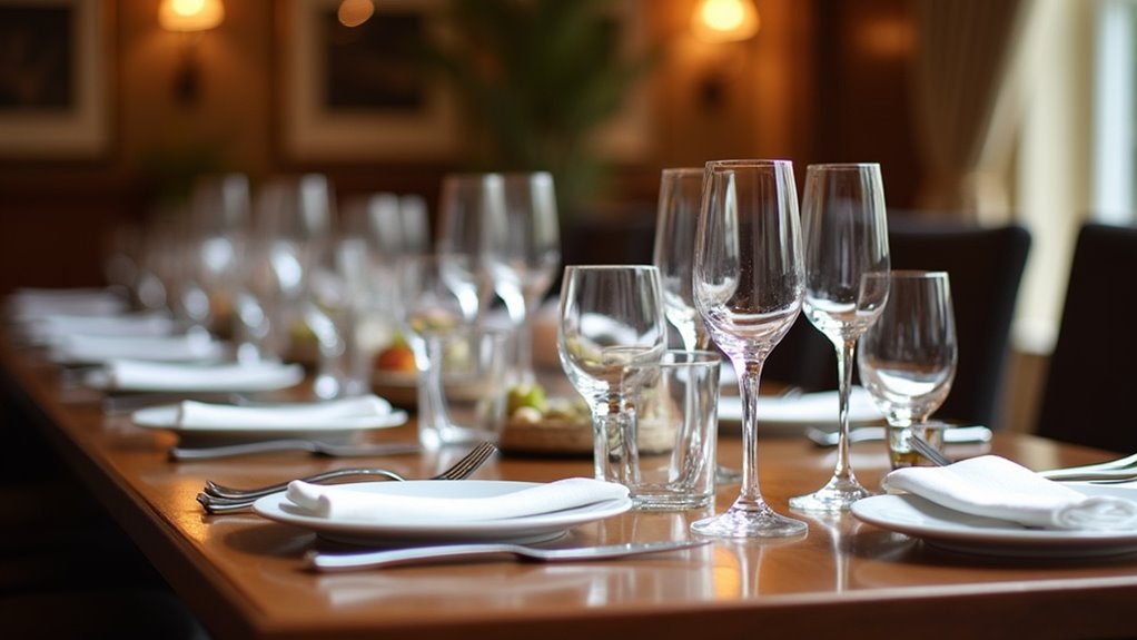 elegant glassware arrangement guidelines