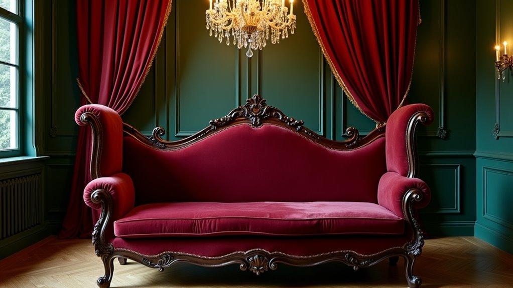 elegant gothic revival settee