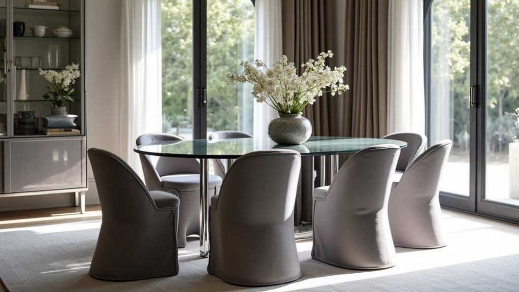 elegant grey velvet chair
