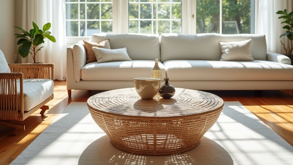elegant handcrafted rattan table