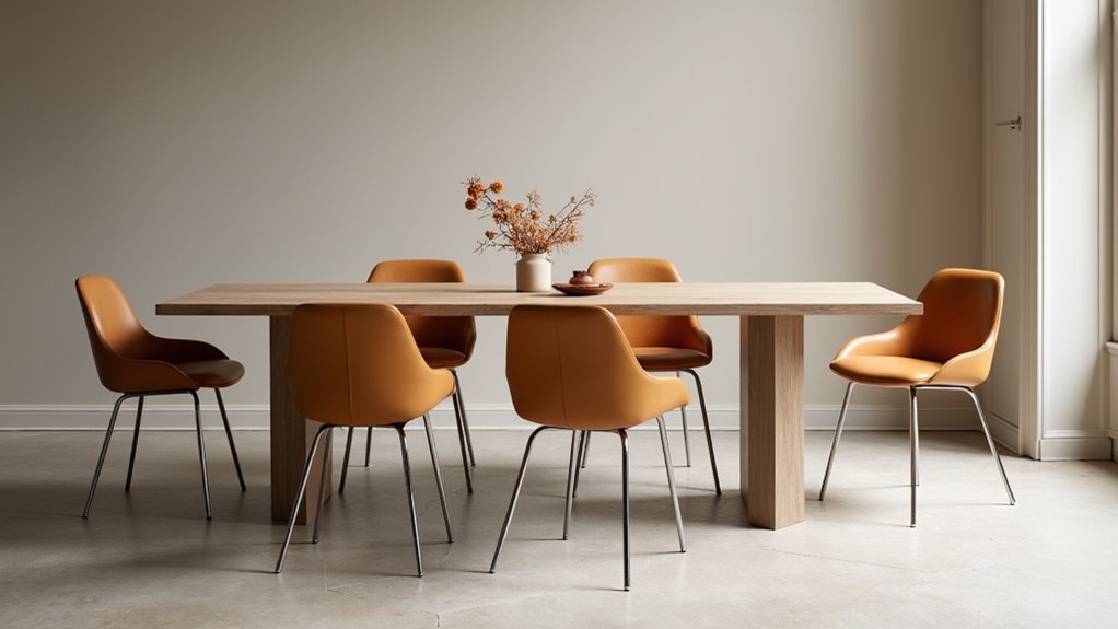 elegant leather dining chairs