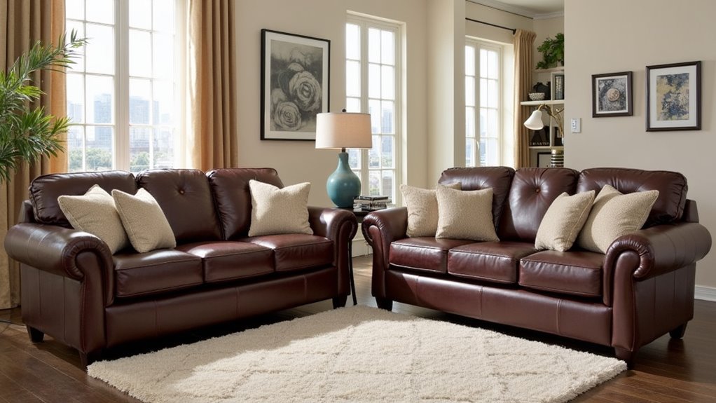 elegant leather mid century set