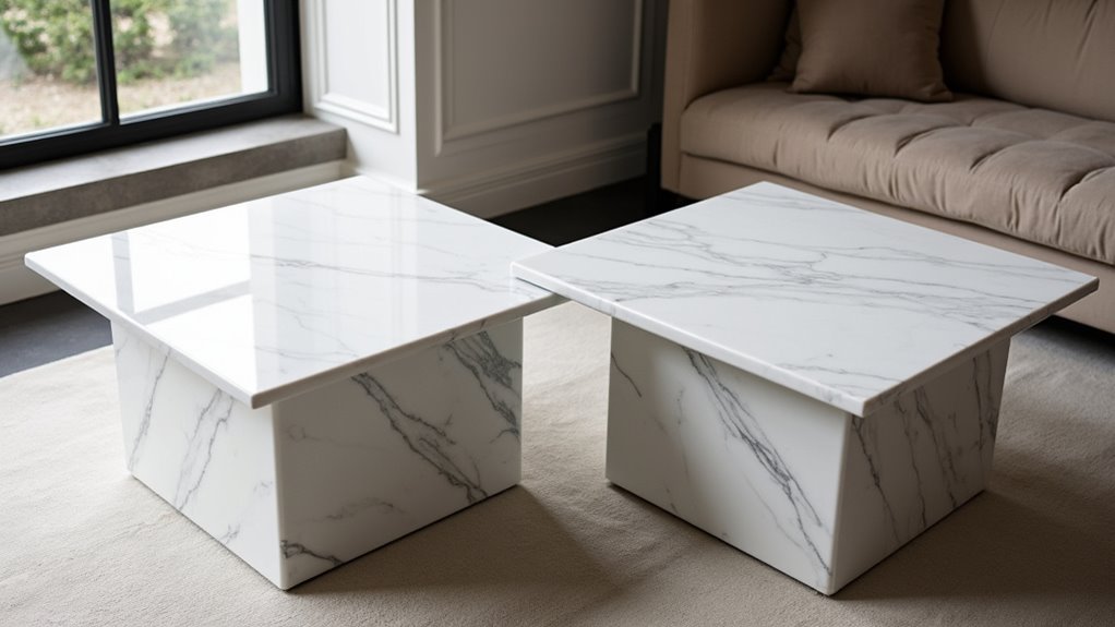 elegant marble aesthetic tables