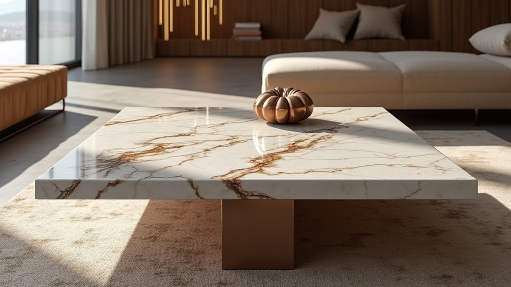 elegant marble block table