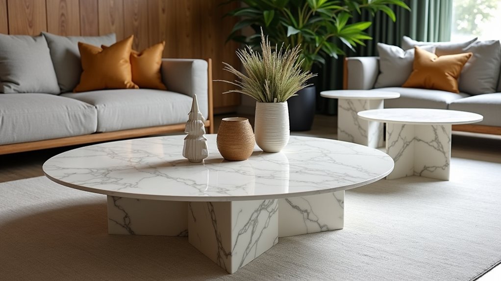 elegant marble coffee table