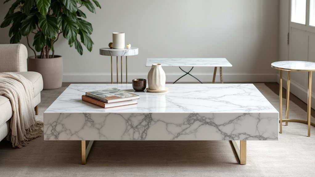 elegant marble coffee table