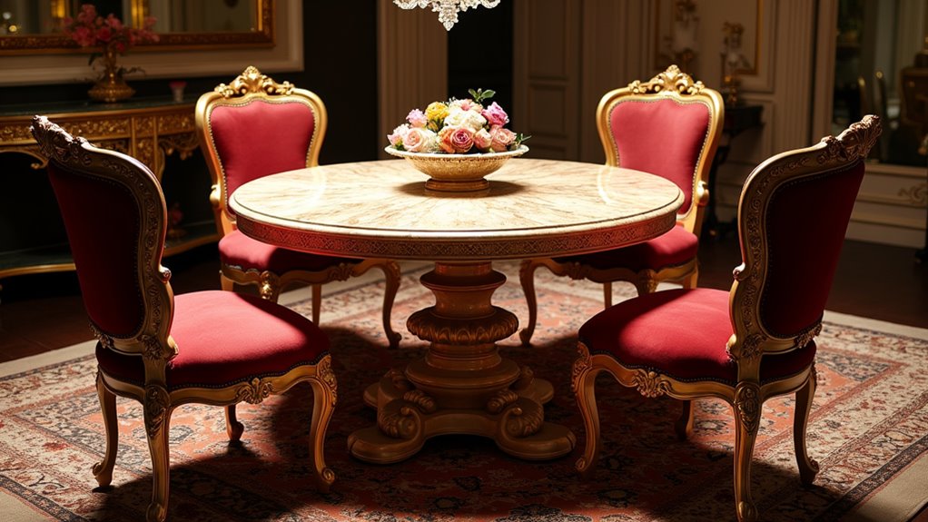 elegant marble dining set