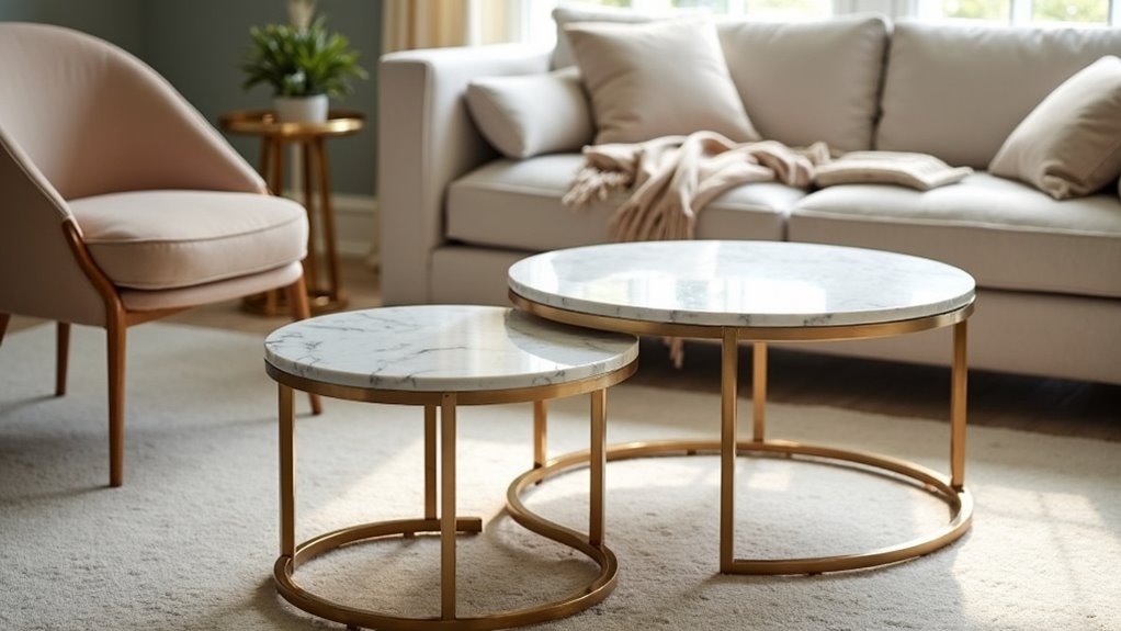 elegant marble nesting tables