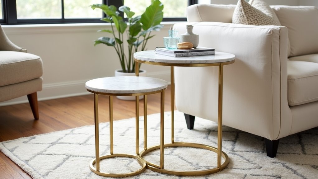 elegant marble nesting tables
