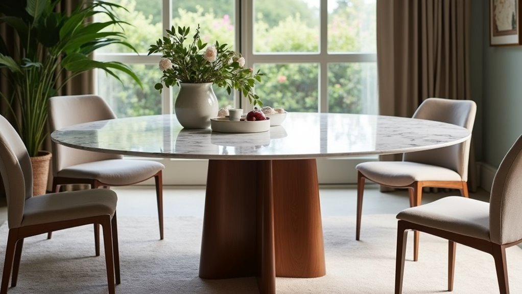 elegant marble walnut table