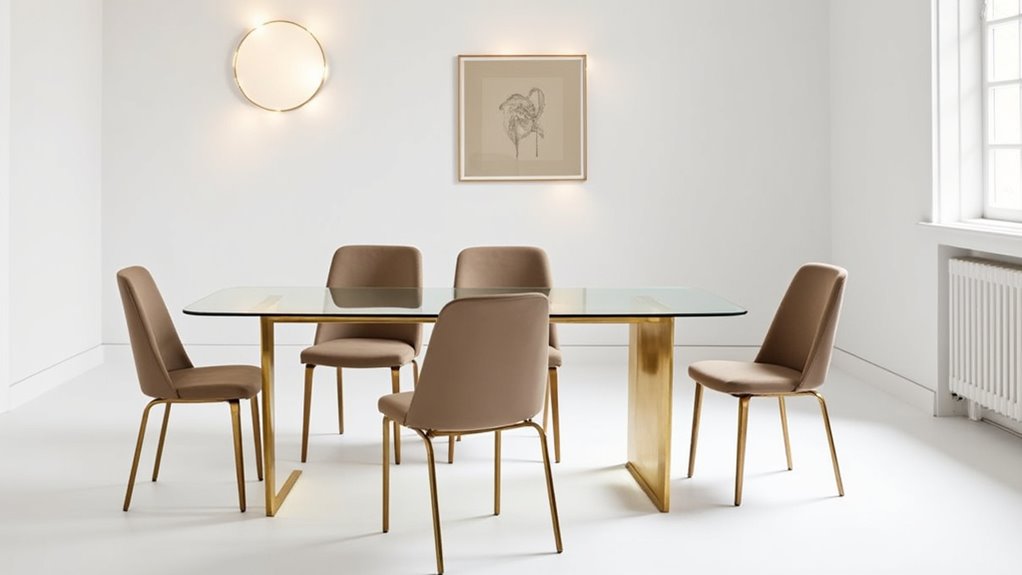 elegant minimalist brass chairs