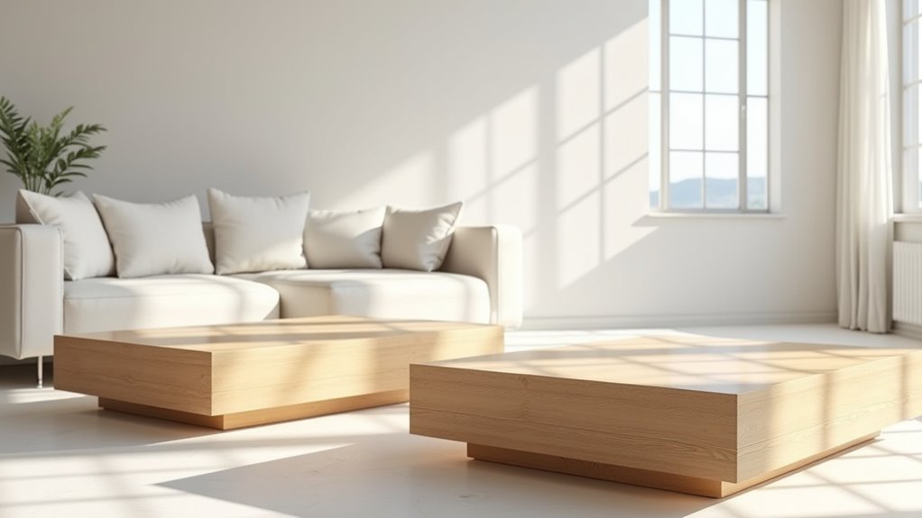 elegant minimalist pine tables