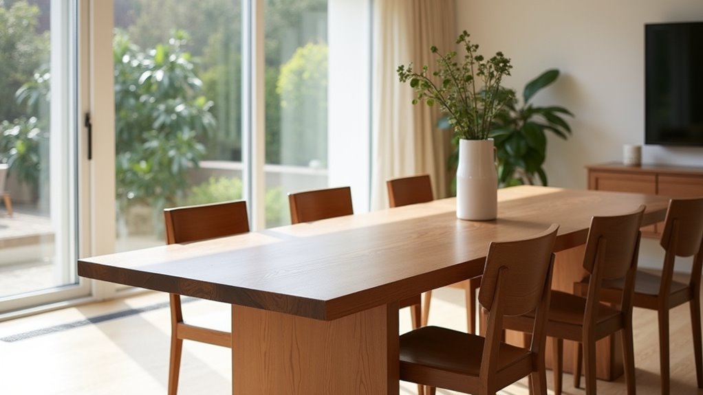 elegant minimalist wood table