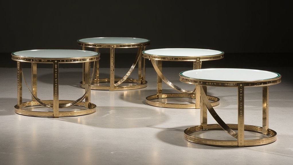 elegant mirrored metal tables