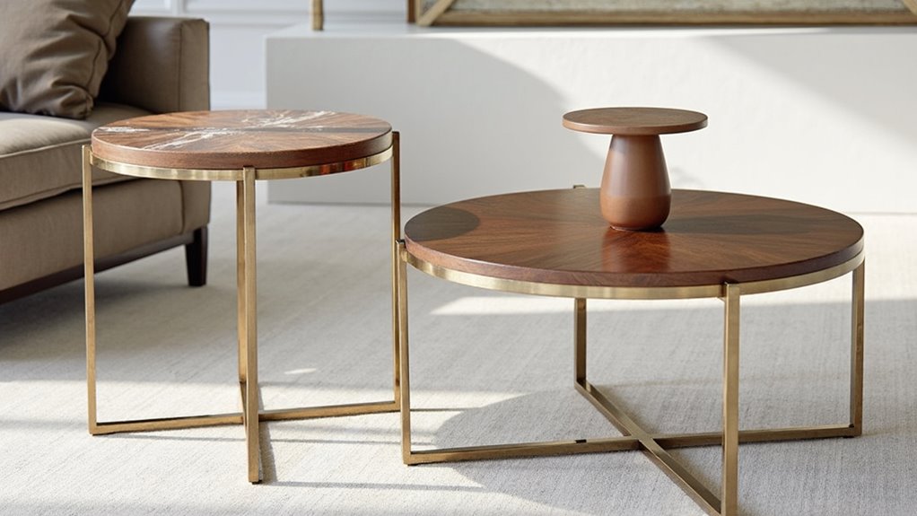 elegant mixed material coffee tables