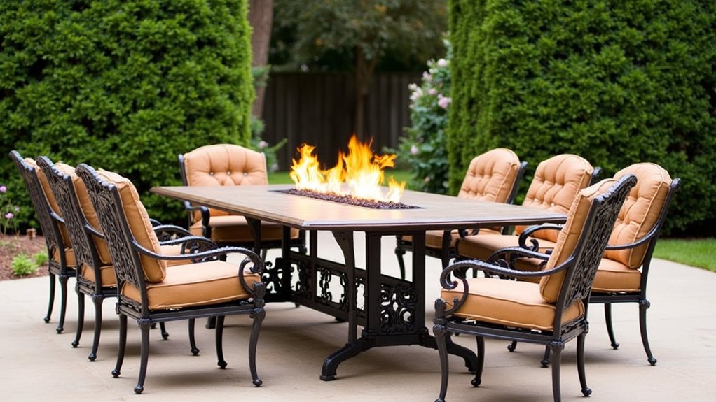 elegant outdoor fire table