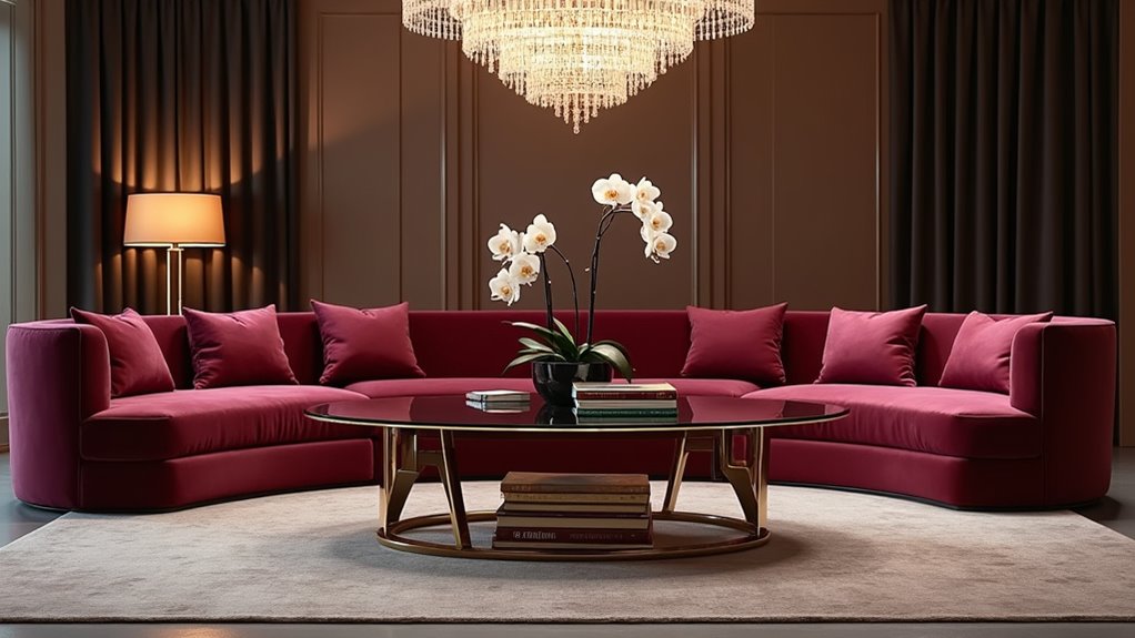 elegant oval glass table