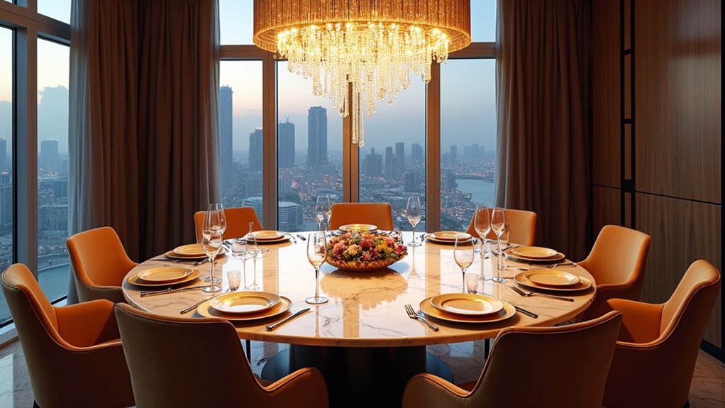 elegant round dining tables