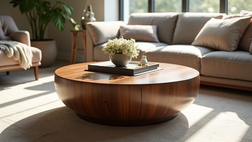 elegant round glass table