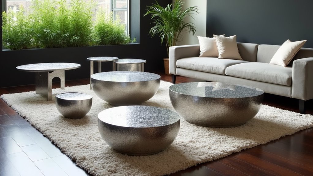 elegant silver coffee tables