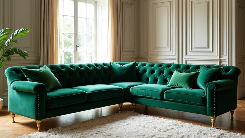 elegant velvet channel tufting