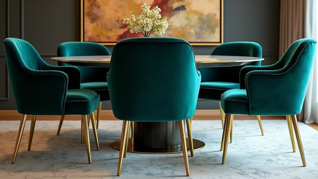 elegant velvet dining chair