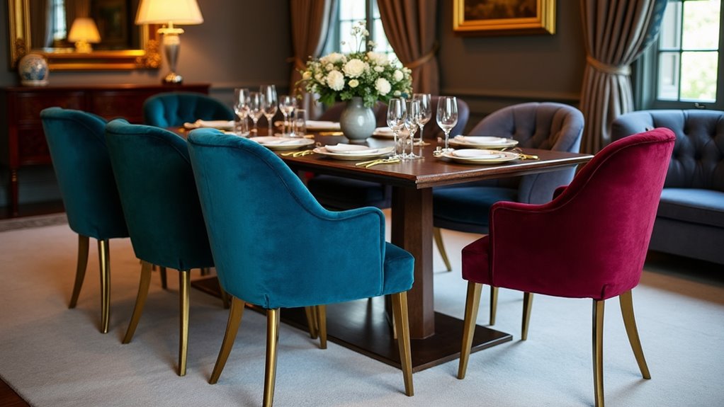 elegant velvet tub chairs