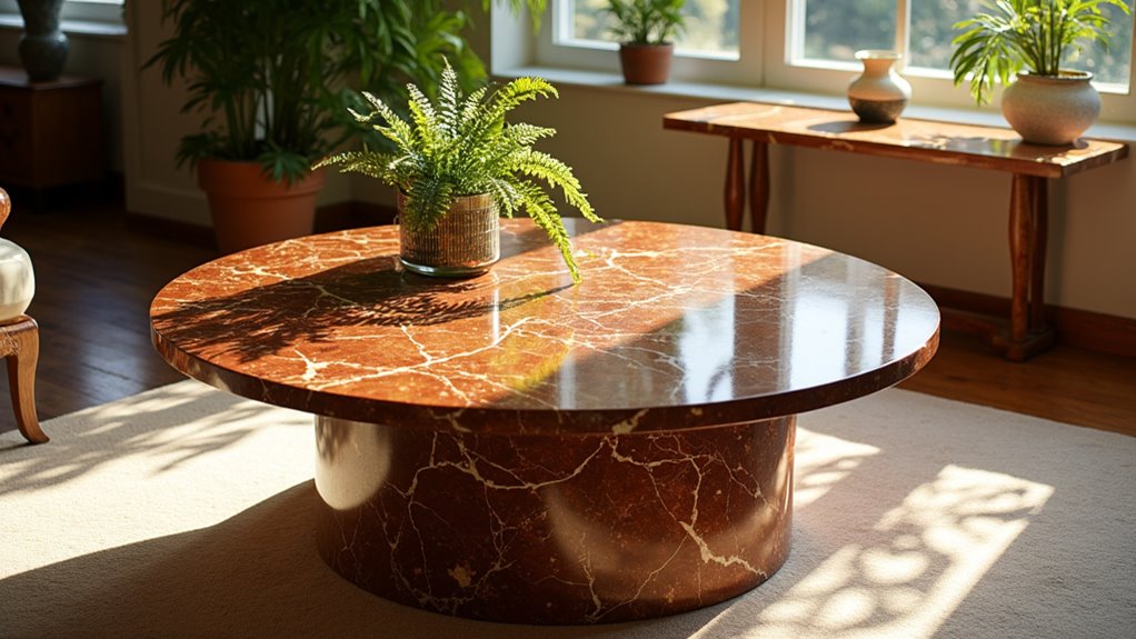 elegant warm marble centerpiece