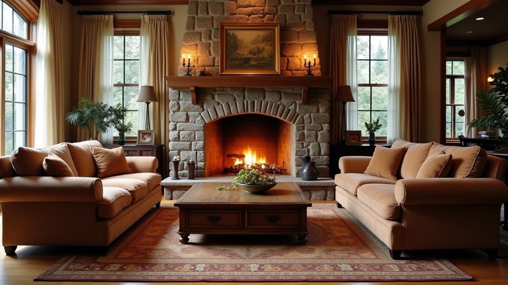 focal point fireplace arrangement