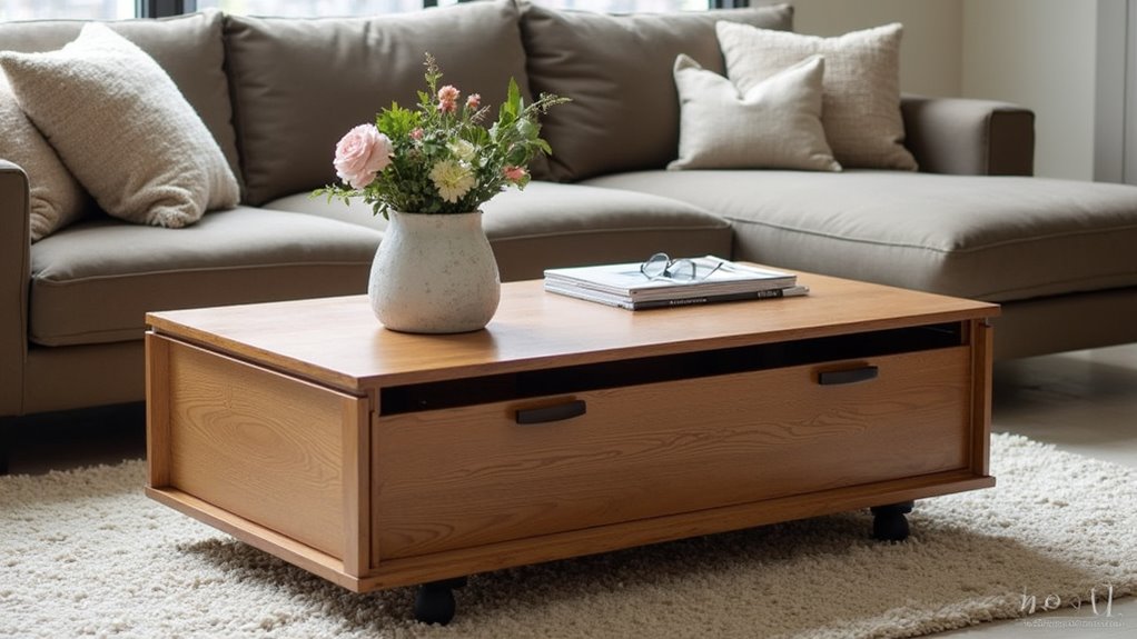 functional rustic lift top table