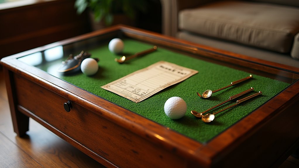 golf memorabilia display tables