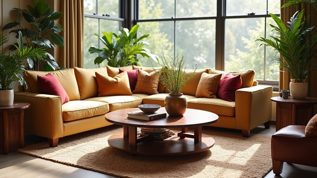 handcrafted transitional coffee table