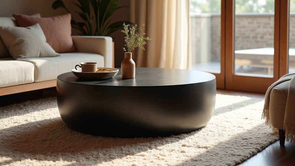 handcrafted volcanic stone table