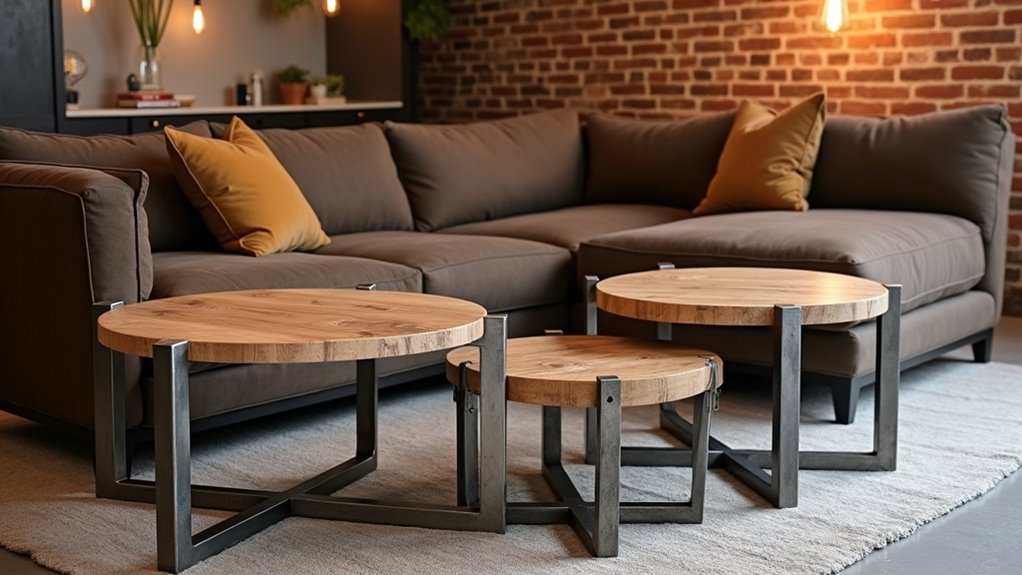 industrial chic wood metal tables