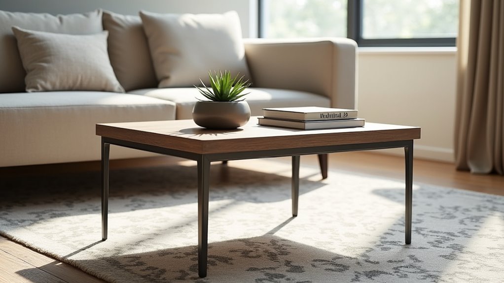 industrial minimalist concrete table