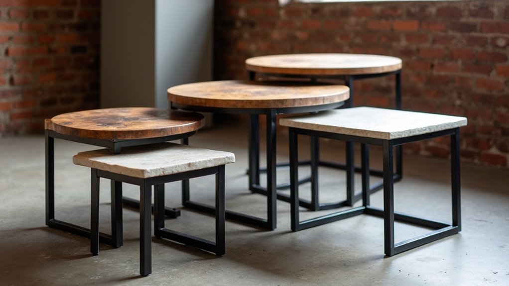 industrial nesting tables duo