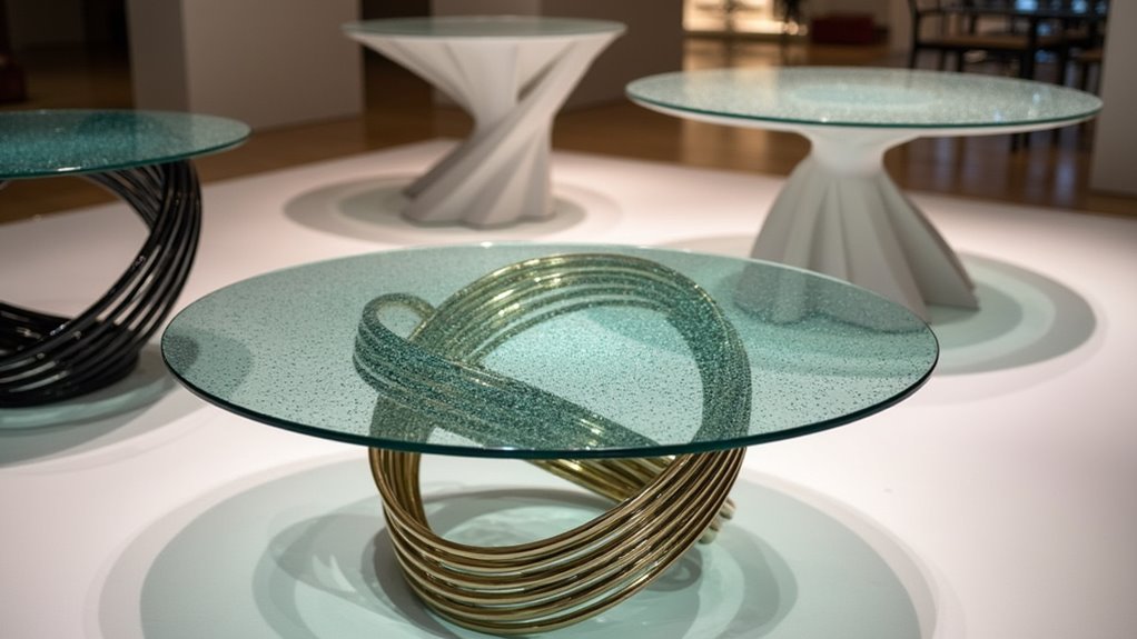 innovative swiveling glass table