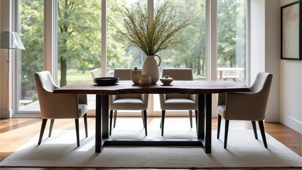 live edge wood dining table