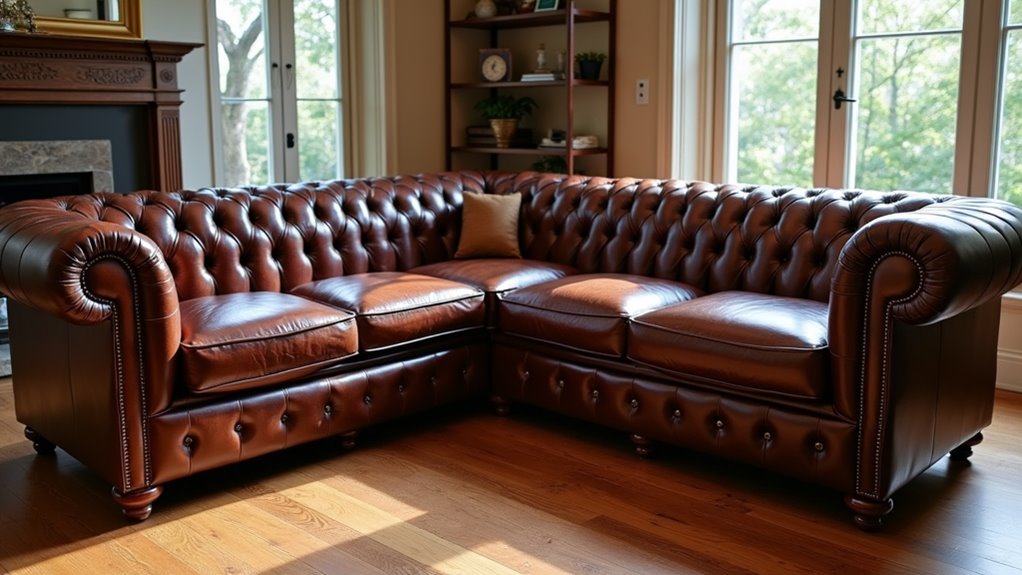 luxurious chesterfield l shape couches