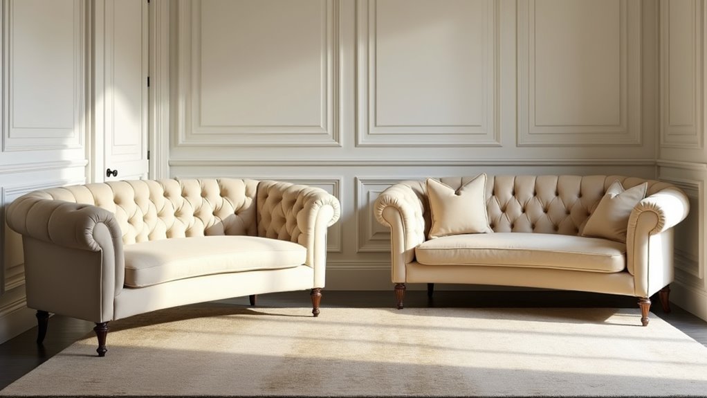 luxurious cream velvet sofa