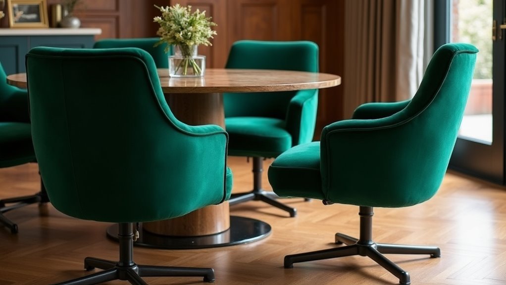 luxurious deep green swivel