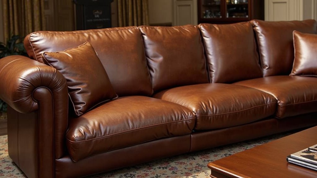 luxurious leather sectional design