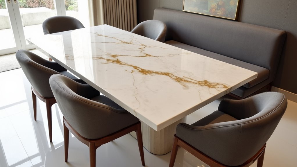 luxurious marble dining set