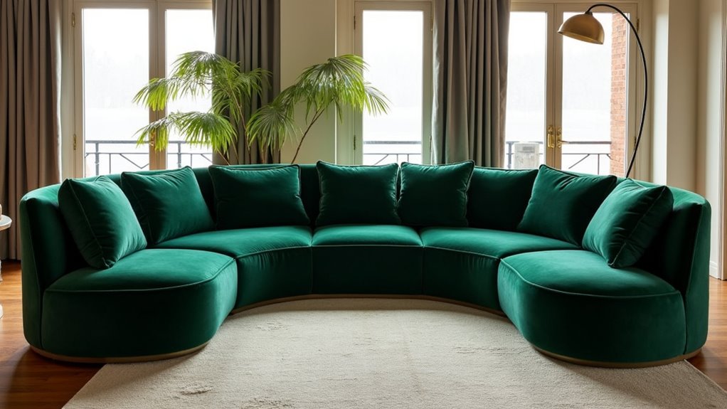 luxurious modern velvet sectional