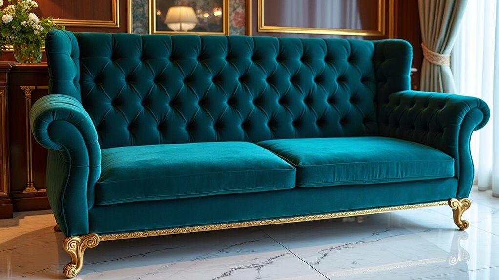 luxurious velvet benches elevate