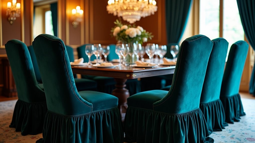 luxurious velvet chair covers