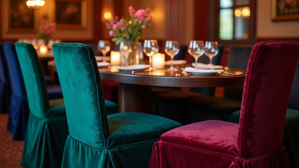 luxurious velvet chair covers