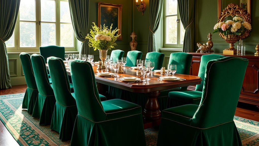 luxurious velvet chair covers